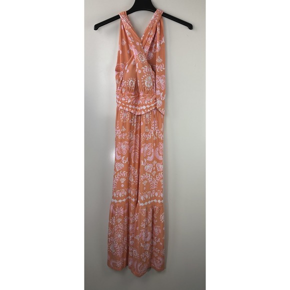 Lilly Pulitzer Montecito Mixed Print Cross Neck Maxi Halter Dress EUC Size XS - Picture 15 of 16